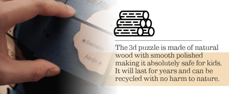 Bouwpakket 3D Houten Puzzel | Globe Earth Model - Afbeelding 6