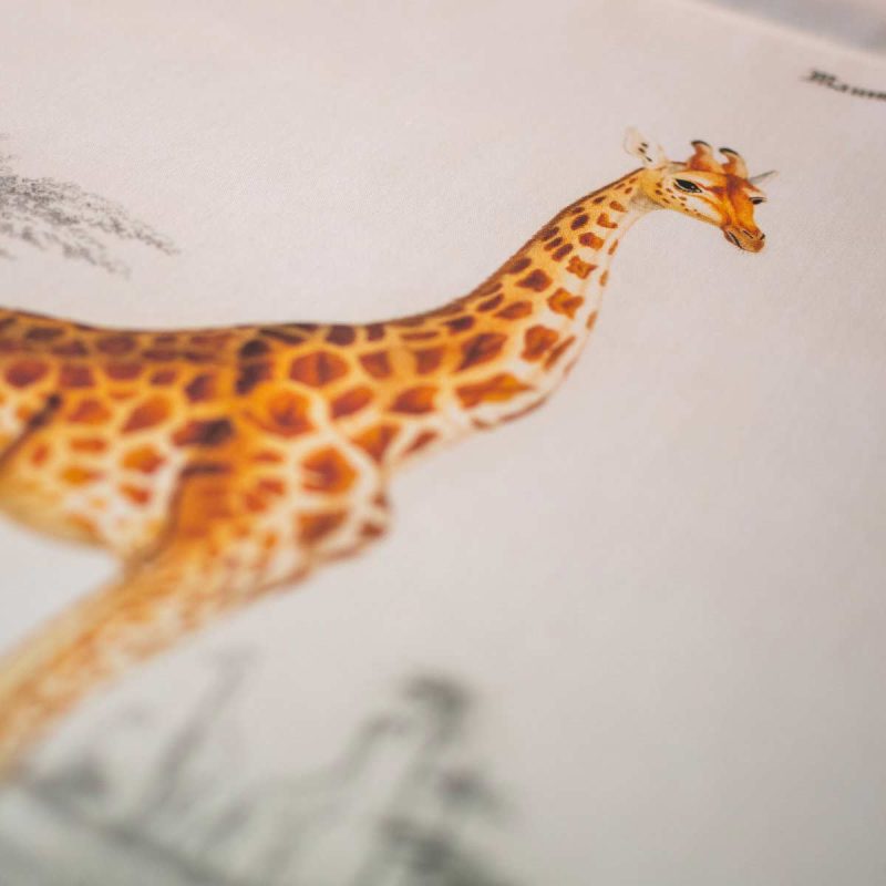 Textielposter met leren koord - Illustratie Giraf D'Orbigny - Afbeelding 3