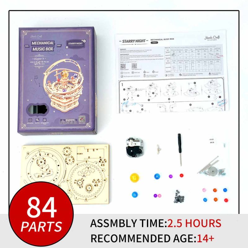 Bouwpakket Mechanical Music Box | Starry Night Planets - Afbeelding 5