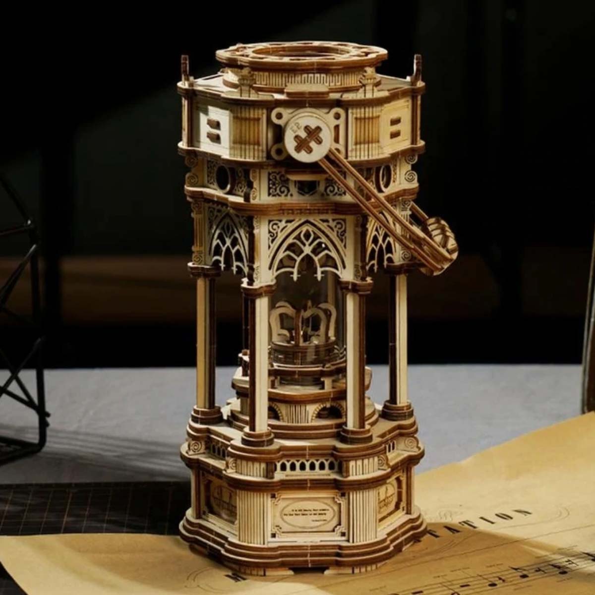 Bouwpakket Mechanical Music Box Victorian Lantern 5