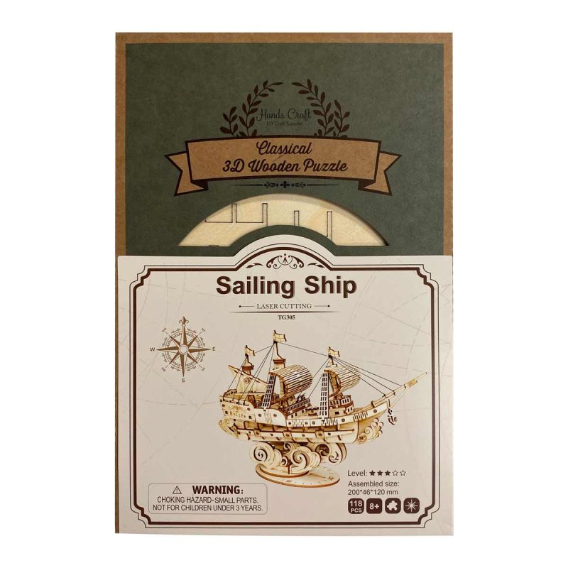Bouwpakket 3D Houten Puzzel | Sailing Ship - Afbeelding 5