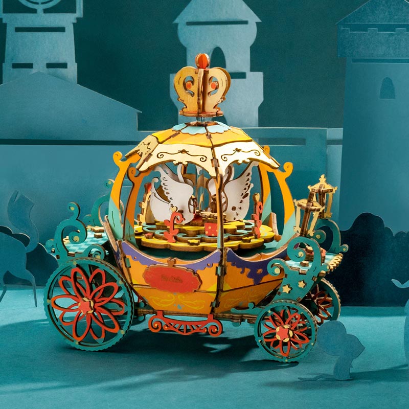 Bouwpakket 3D Houten Puzzel Music Box | Pumpkin Carriage