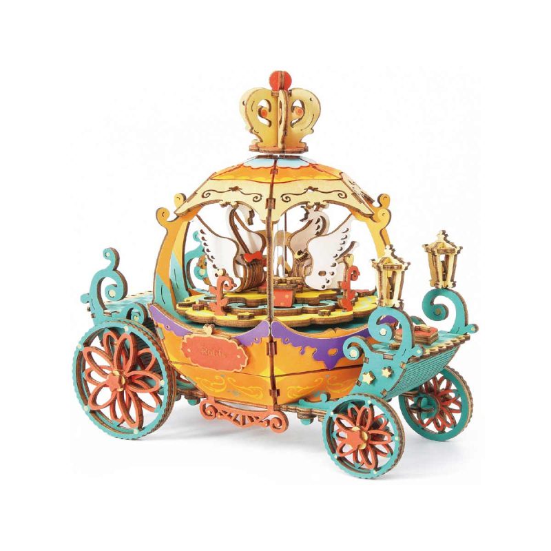 Bouwpakket 3D Houten Puzzel Music Box | Pumpkin Carriage - Afbeelding 4