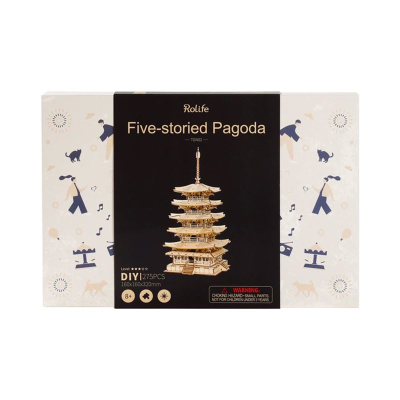 Bouwpakket 3D Houten Puzzel | Five-Storied Pagoda - Afbeelding 3