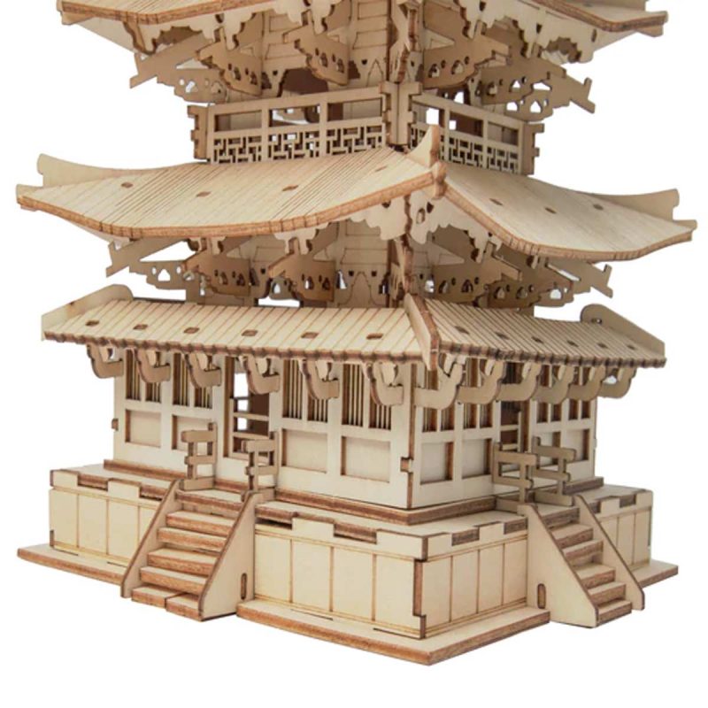 Bouwpakket 3D Houten Puzzel | Five-Storied Pagoda - Afbeelding 6