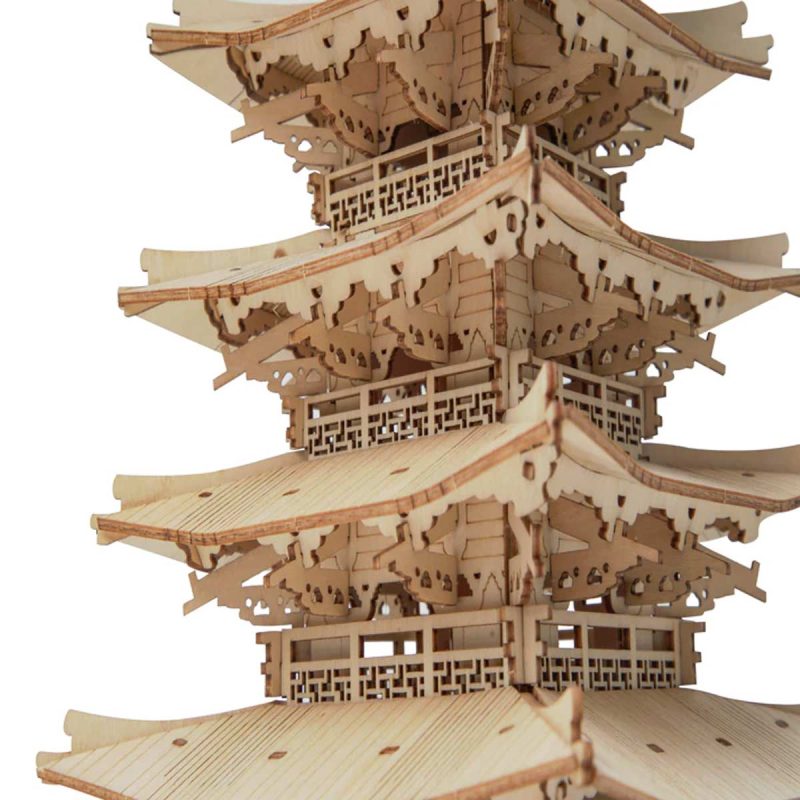 Bouwpakket 3D Houten Puzzel | Five-Storied Pagoda - Afbeelding 7