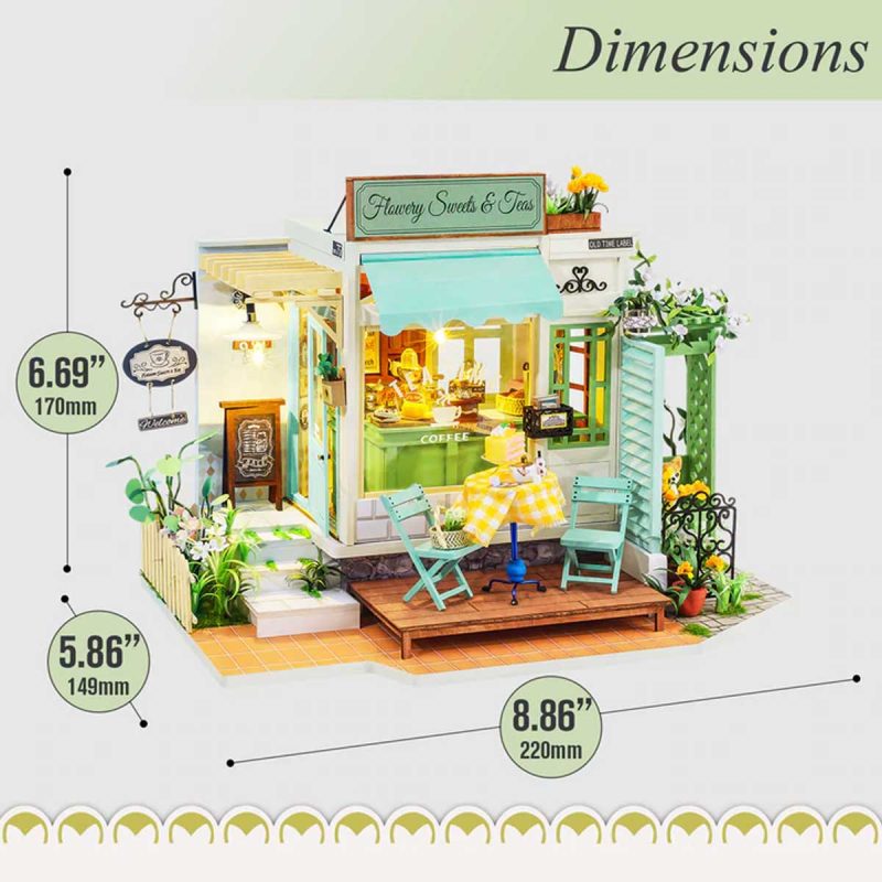 Bouwpakket Miniature House Kit | Flowery Sweets & Teas - Afbeelding 3