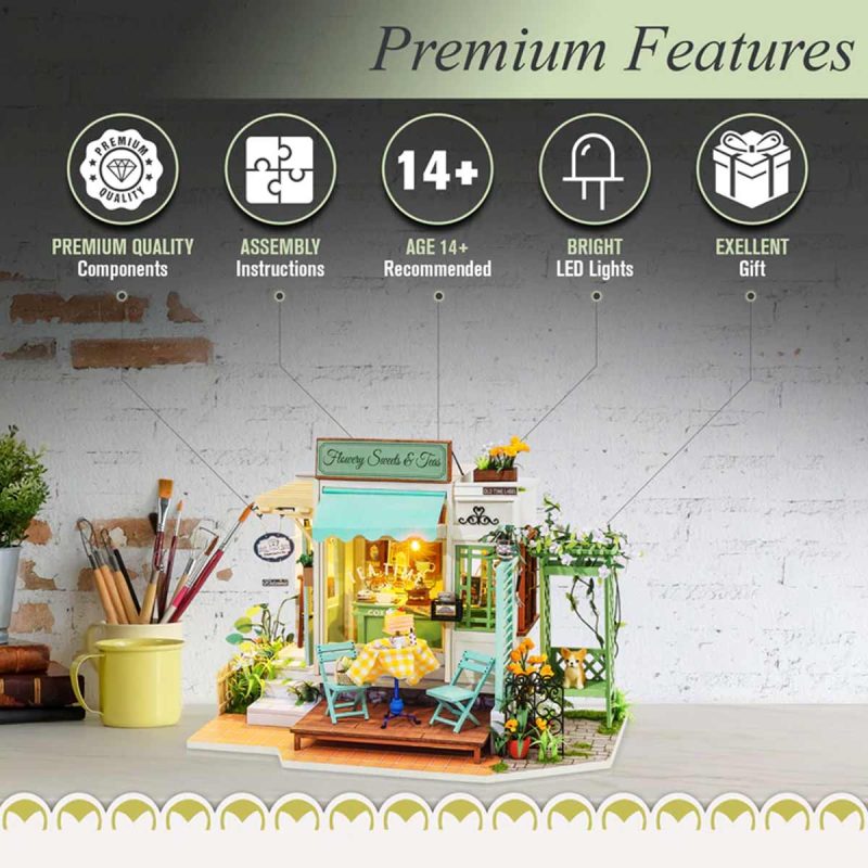 Bouwpakket Miniature House Kit | Flowery Sweets & Teas - Afbeelding 6
