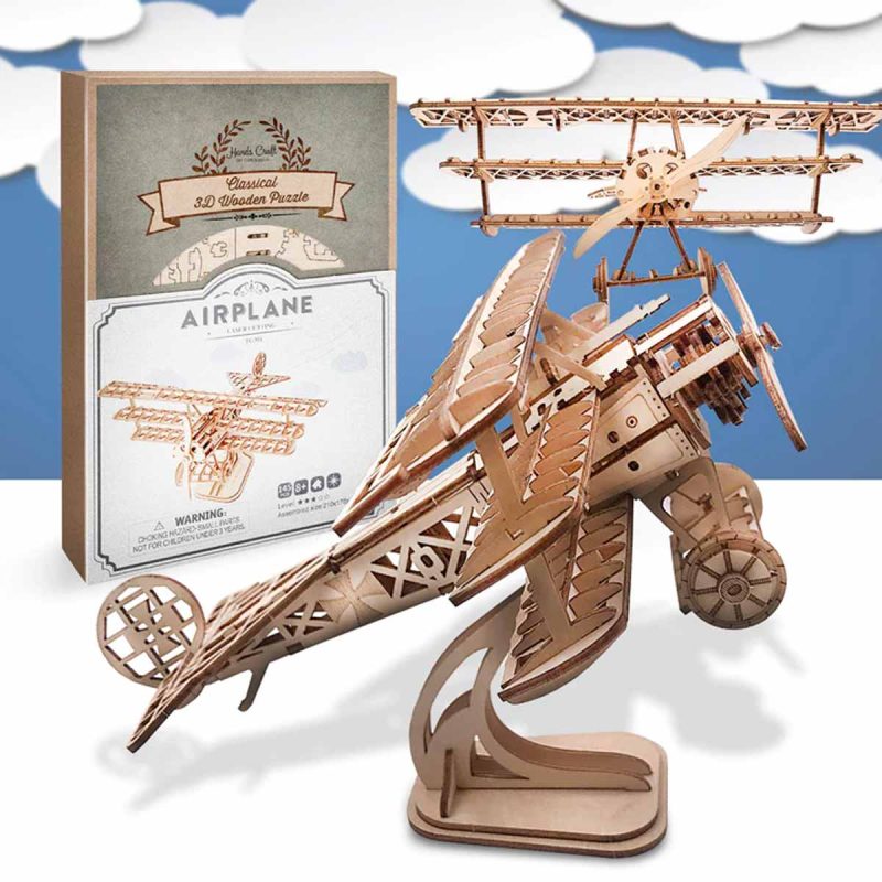 Bouwpakket 3D Houten Puzzel | Airplane - Afbeelding 3
