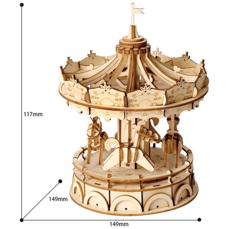 Bouwpakket 3D Houten Puzzel | Merry-Go-Round - Afbeelding 5