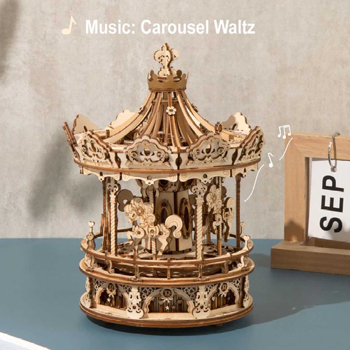 Bouwpakket 3D Houten Puzzel Merry Go Round 6