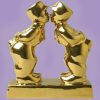 Kuspaar man man Goud 8 cm