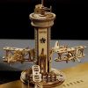 Bouwpakket 3D Houten Puzzel Music Box Airplane Control Tower 6