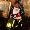 Kerstbal Santa on a Lawn Mower