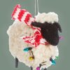 Kerstbal Sheep In Scarf Felt Decoration