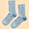 Womens Bamboo Arty Socks Siskin Song Blue Fog Seasalt