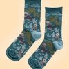 Womens Bamboo Arty Socks Water Mint Seaway Seasalt