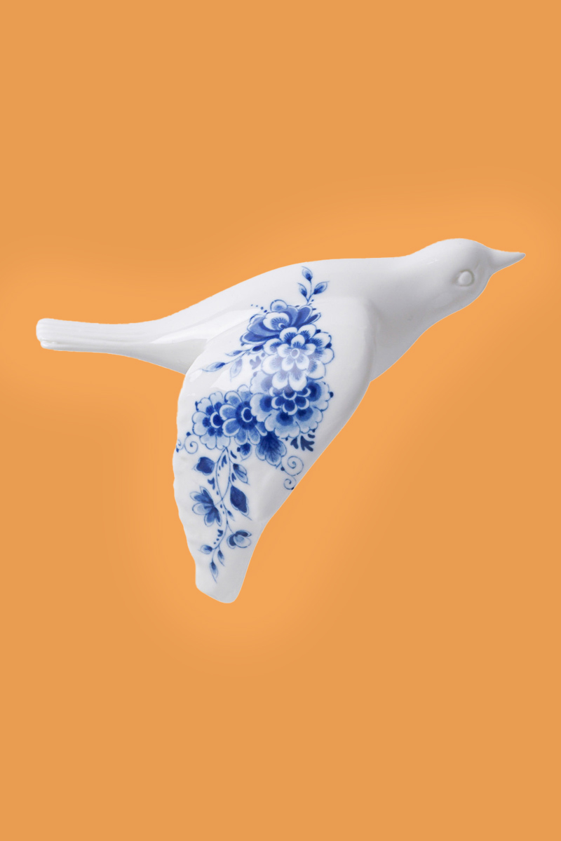 Wandvogel Delfts Blauw 3
