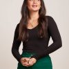Carice V Top Uni Rib Black King Louie