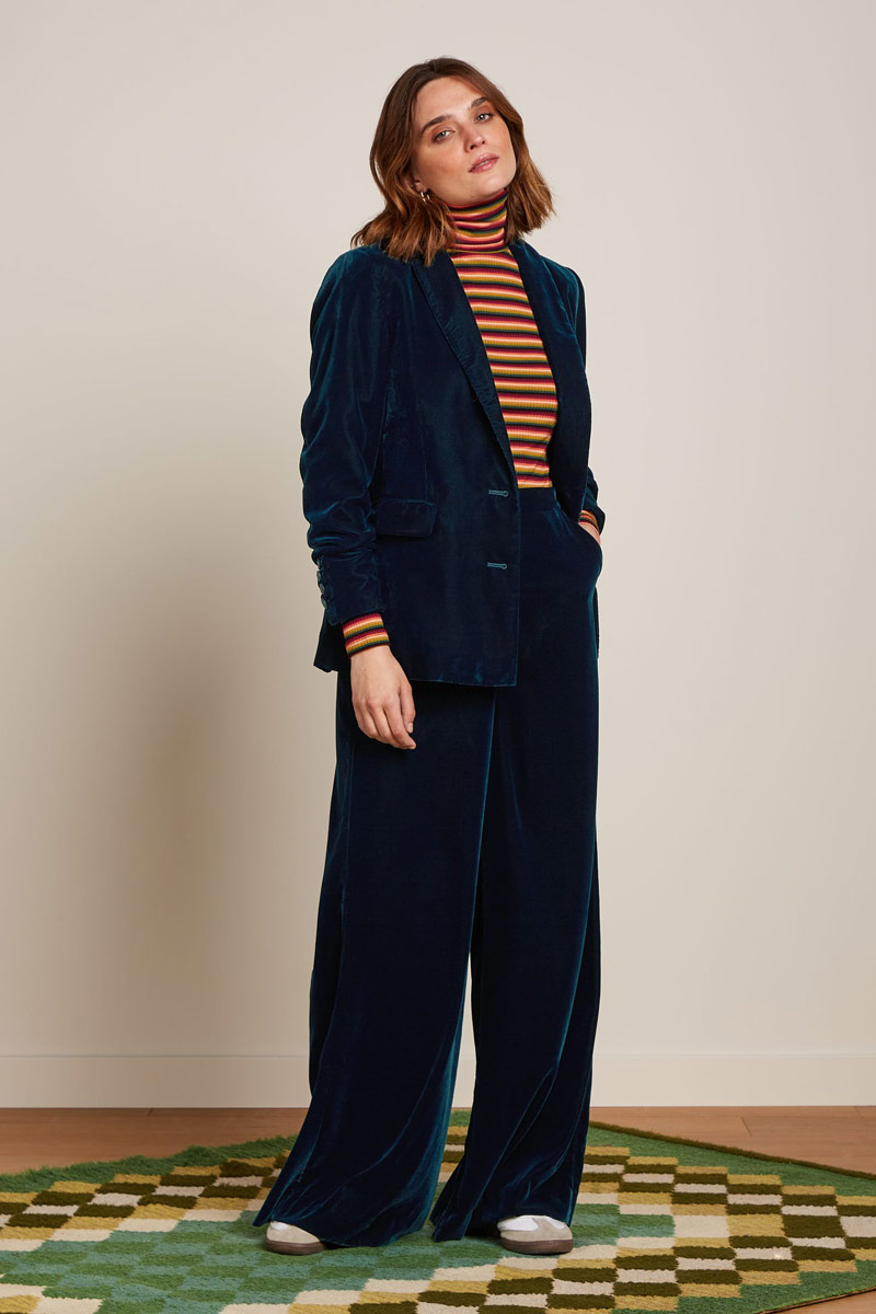 Peppa Pants Gamine Velvet Pond Blue - King Louie