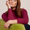 Rollneck Top Uni Rib Beaujolais Red King Louie 2