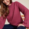 Loose Knit Sweater Red Violet Tranquillo 2