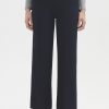 Back Elastic Waist Wide Pants Navy Nice Things 2