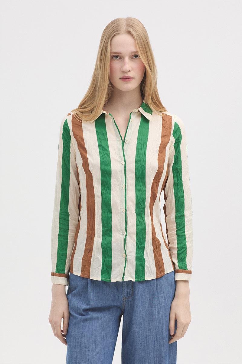 Blouse Multistripe Print Ecru - Nice Things