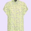 Blouse Short Sleeve Squares Fresh Lemon Zilch