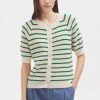 Cardigan Short Striped Willow Green Nice Things