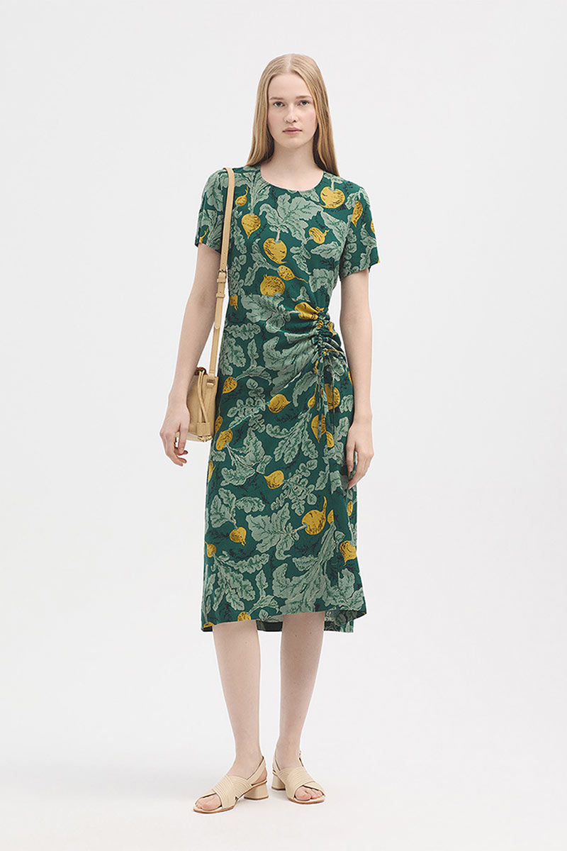 Dress Beets Print Smoke Green - Nice Things