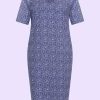 Dress V Neck Drizzle Royal Blue Zilch