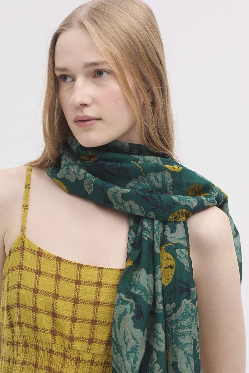 Scarf Beets Foulard Smoke Green - Nice Things