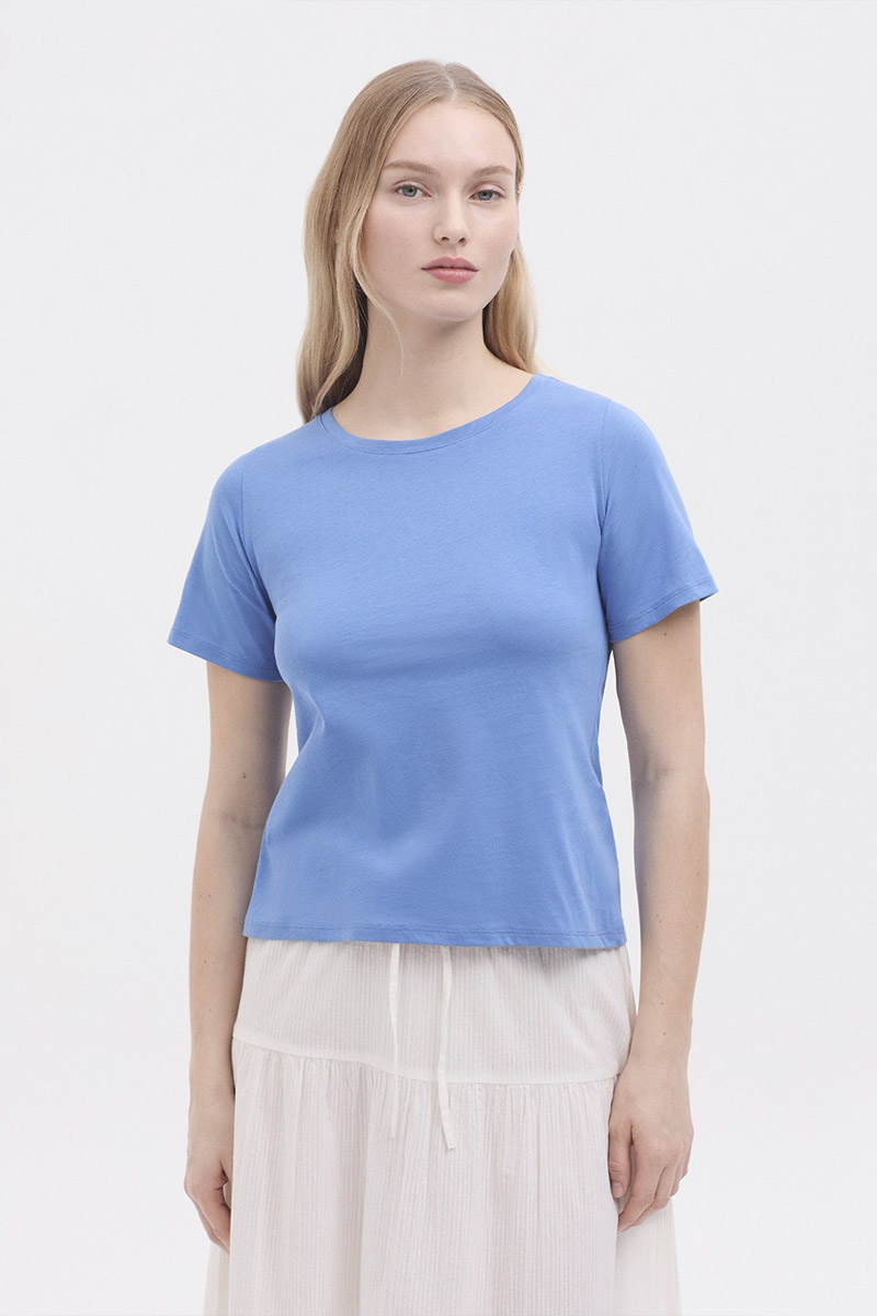 T-Shirt Organic Cotton Medium Blue - Nice Things