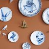 Wandvogel 1 Goud Heinen Delfts Blauw