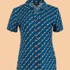 Lena Blouse Short Sleeve Swallow Migration LaLamour 1 1