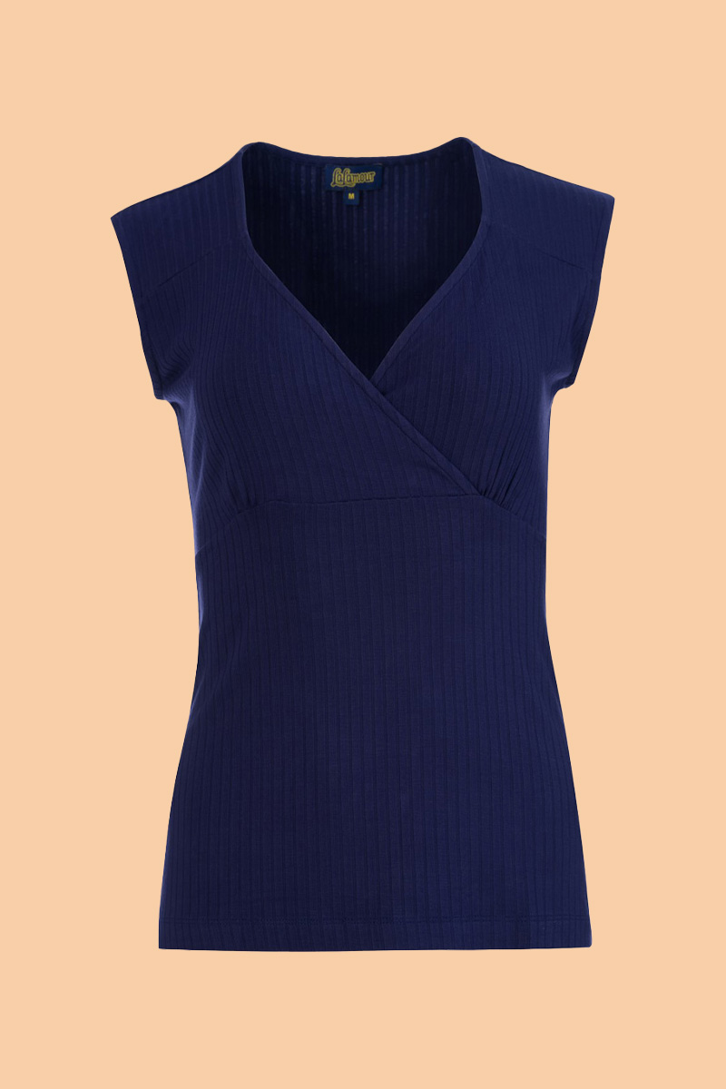 Monroe Top Rib Navy - LaLamour