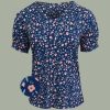 Top Mara Blossom Petrol Costura