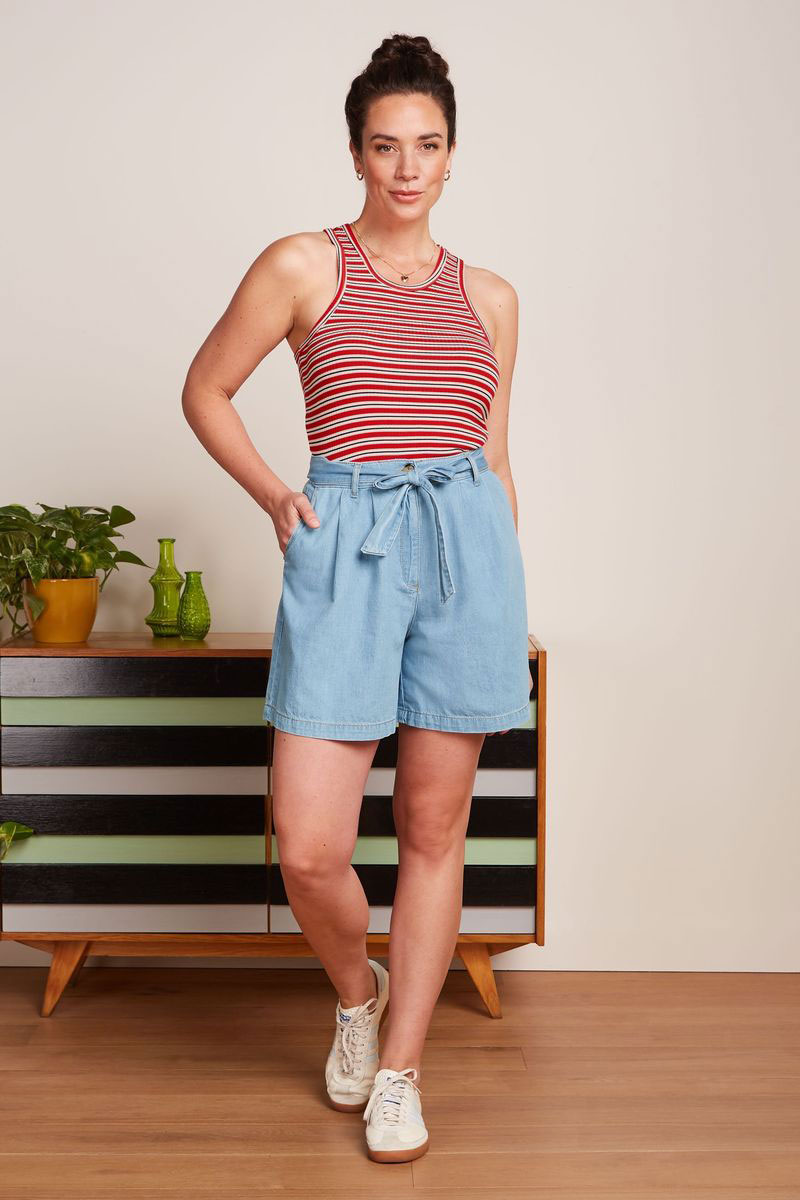 Elvira Camisole Surf Stripe Fire Red - King Louie