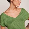 Mateo Knit Double V Top Jade Green King Louie