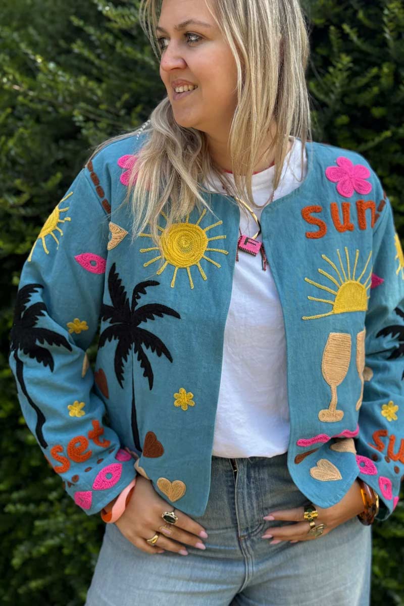 Jacket Cotton Blue Cin Cin ToutVintage