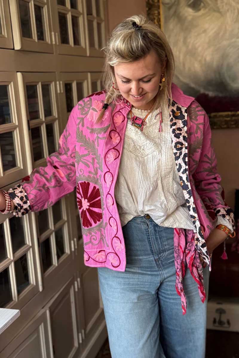 Jacket Cotton Pink Panter - ToutVintage