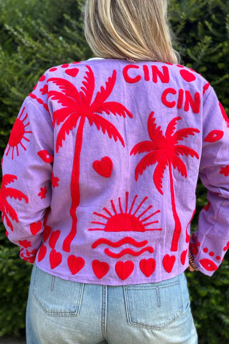 Jacket Cotton Purple Cin Cin - ToutVintage
