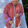 Jacket Long Cotton Embroidery Orange ToutVintage