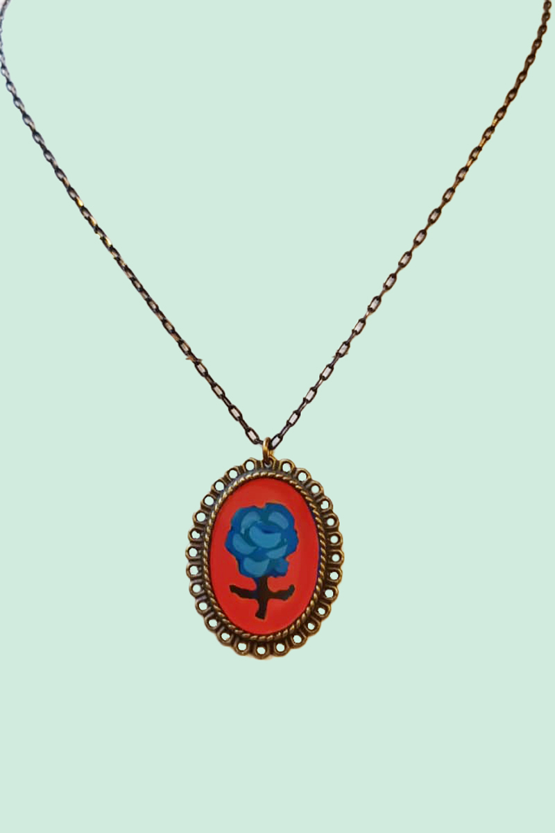 Ketting Flower Blue / Orange - Urban Hippies