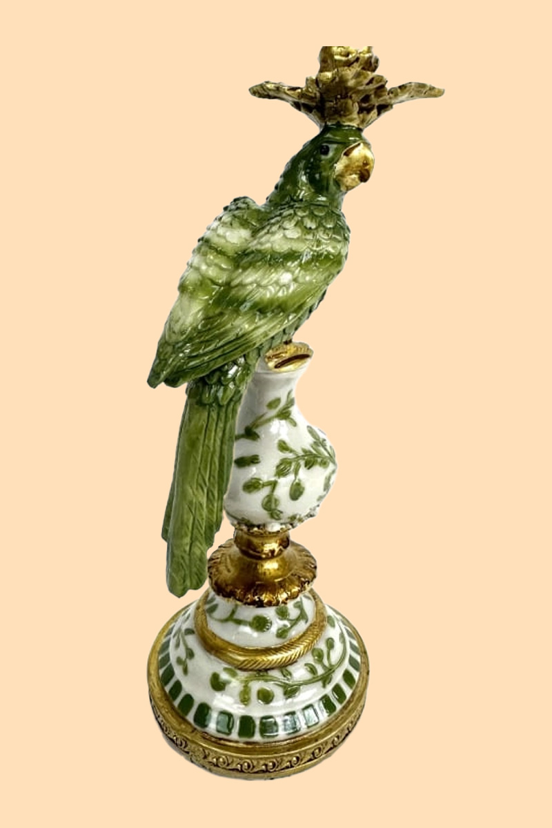 Kandelaar Papegaai GreenWhite - Parrot Green