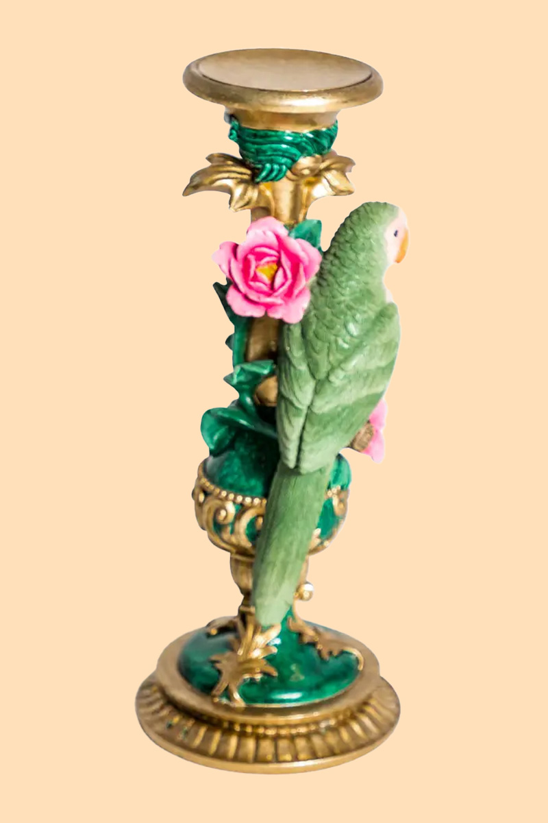 Papegaai met Bloemen Kandelaar Parrot 1