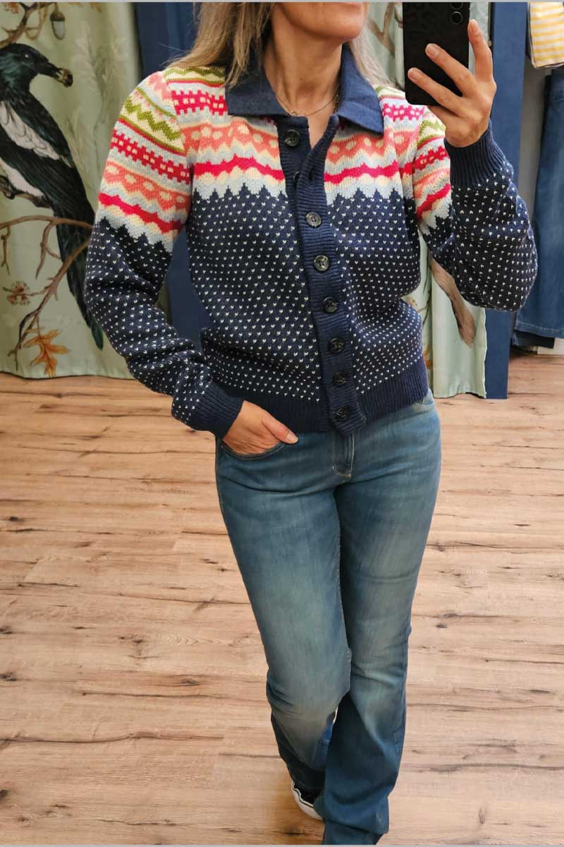 Kintyre Cardigan Divine Navy - Pretty Vacant