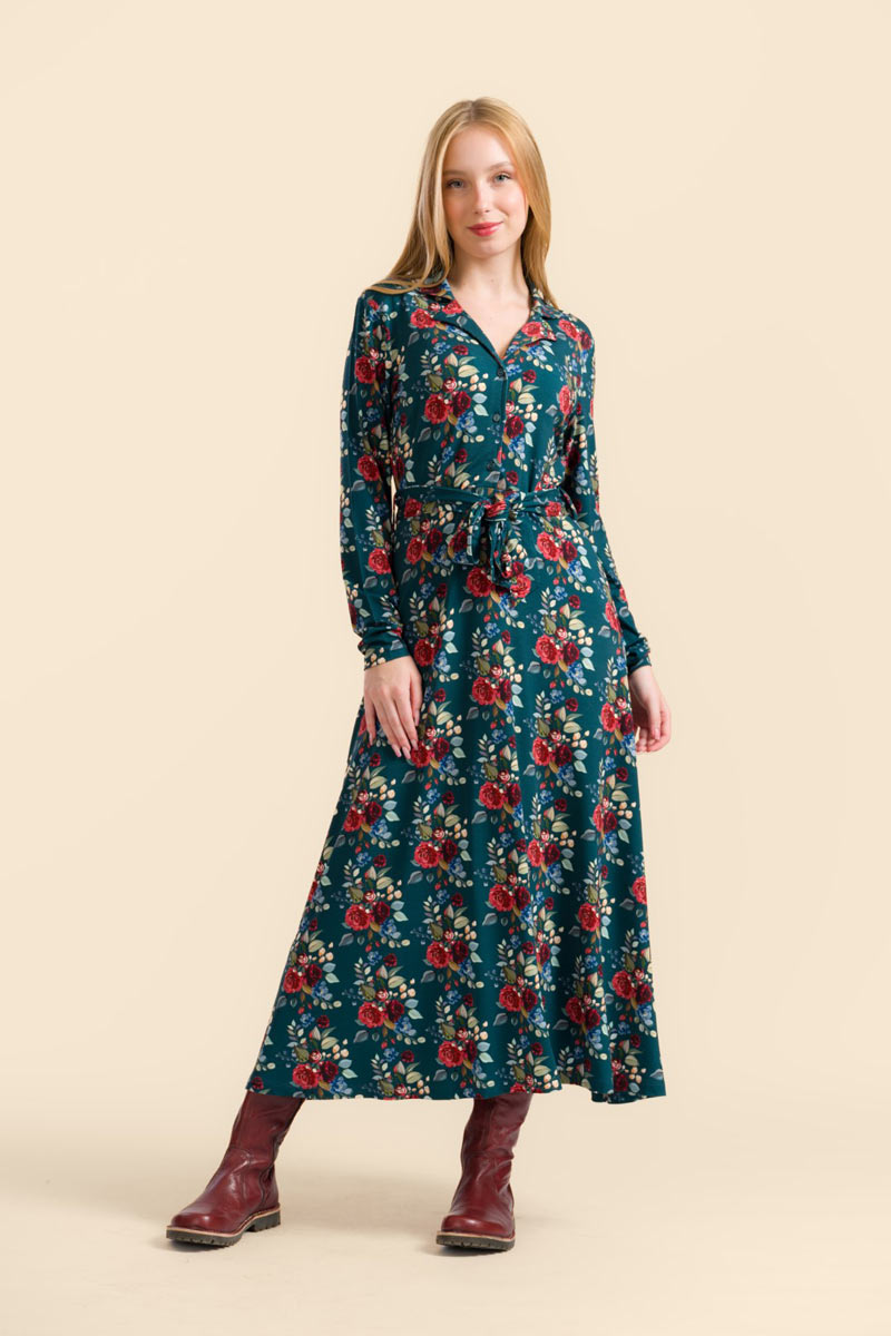 Helena Dress Autumn Bouquet - LaLamour