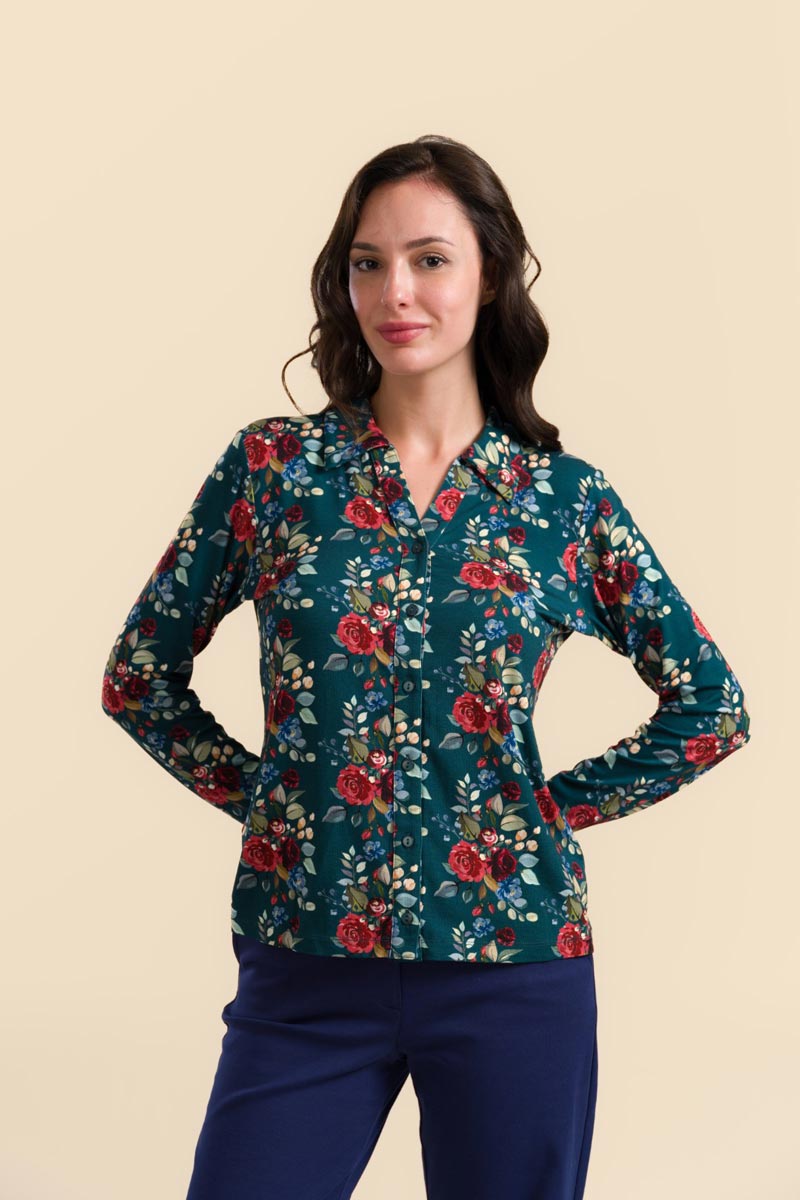 Anna Blouse Autumn Bouquet - LaLamour